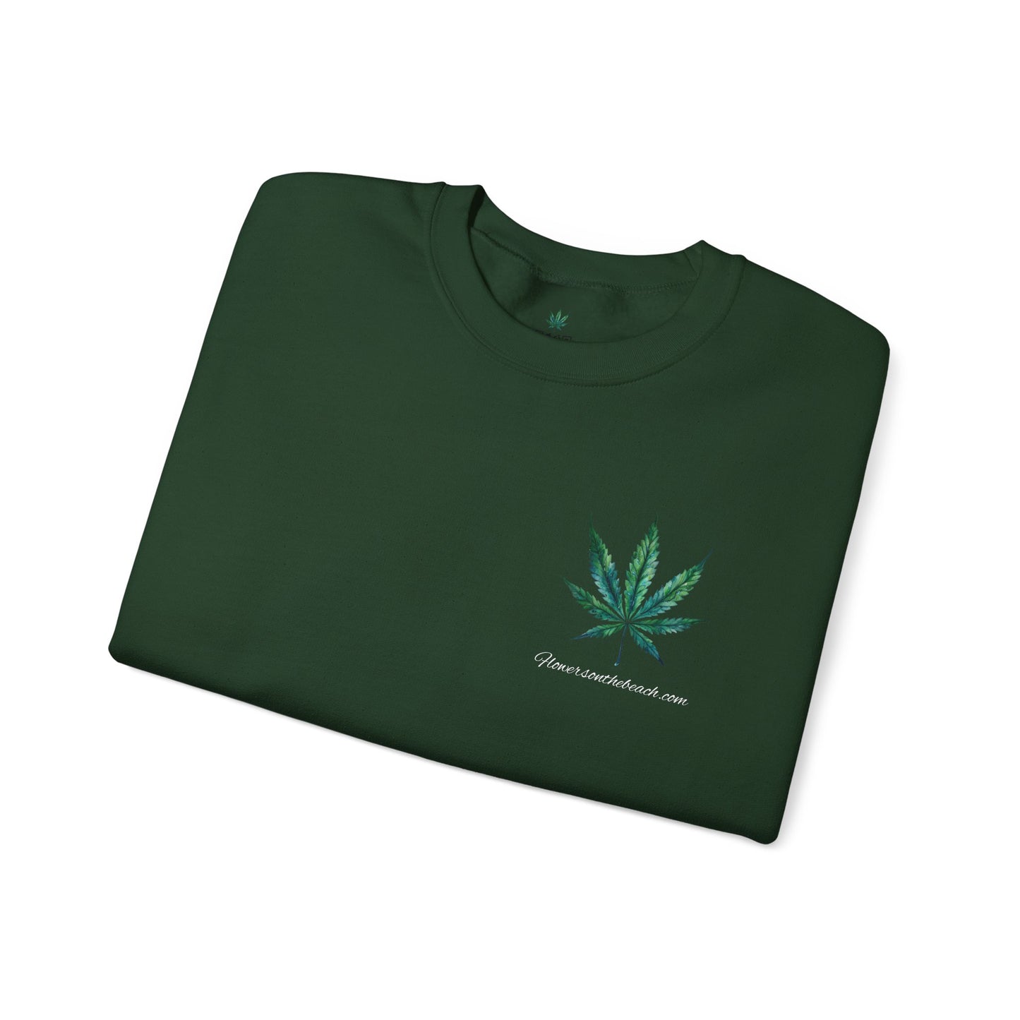 Brand Crewneck, Flowers on the Beach, Stoner Gift, Weed Lover Gift, 420 Gift, Stoner Christmas Gift, Weed Apparel