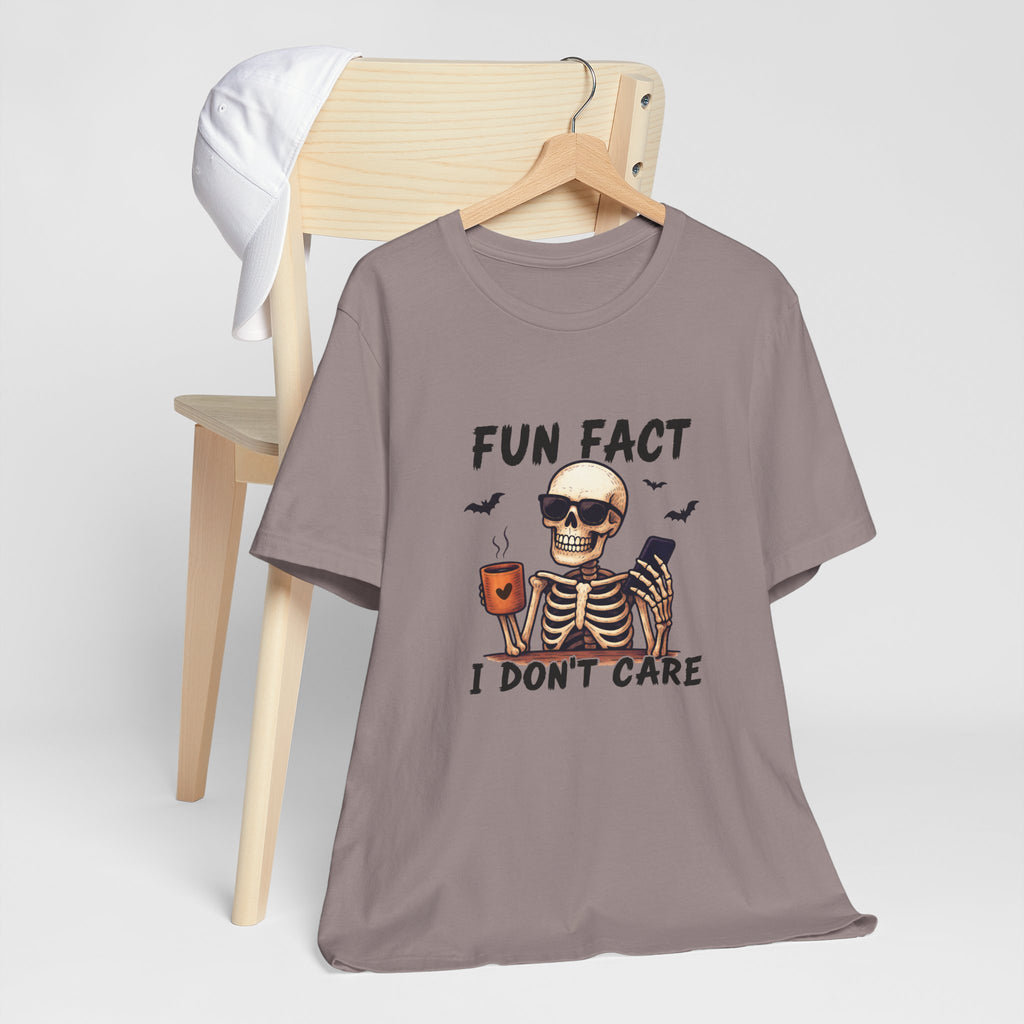 Skeleton 'Fun Fact I Don't Care' Halloween Tee