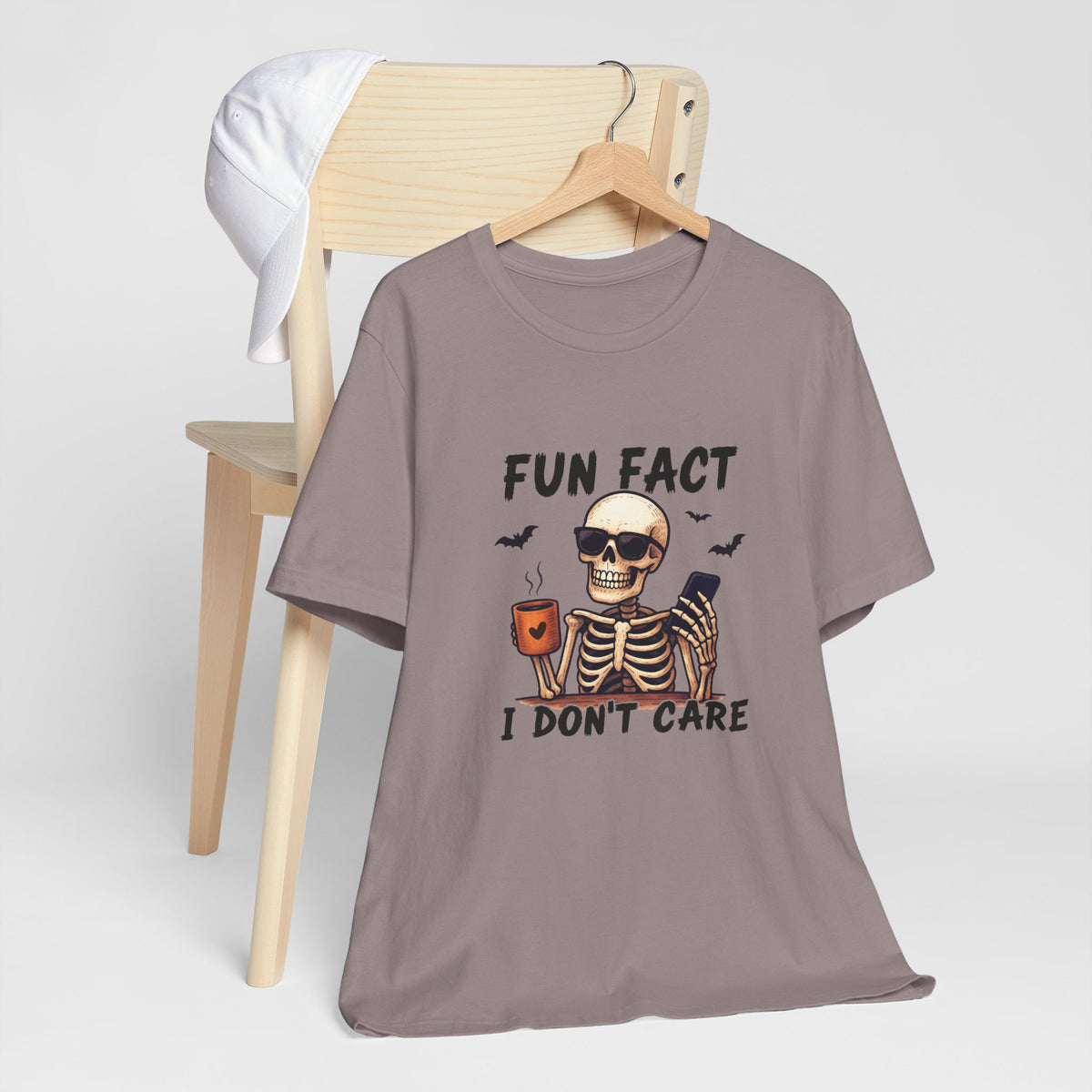 Skeleton 'Fun Fact I Don't Care' Halloween Tee