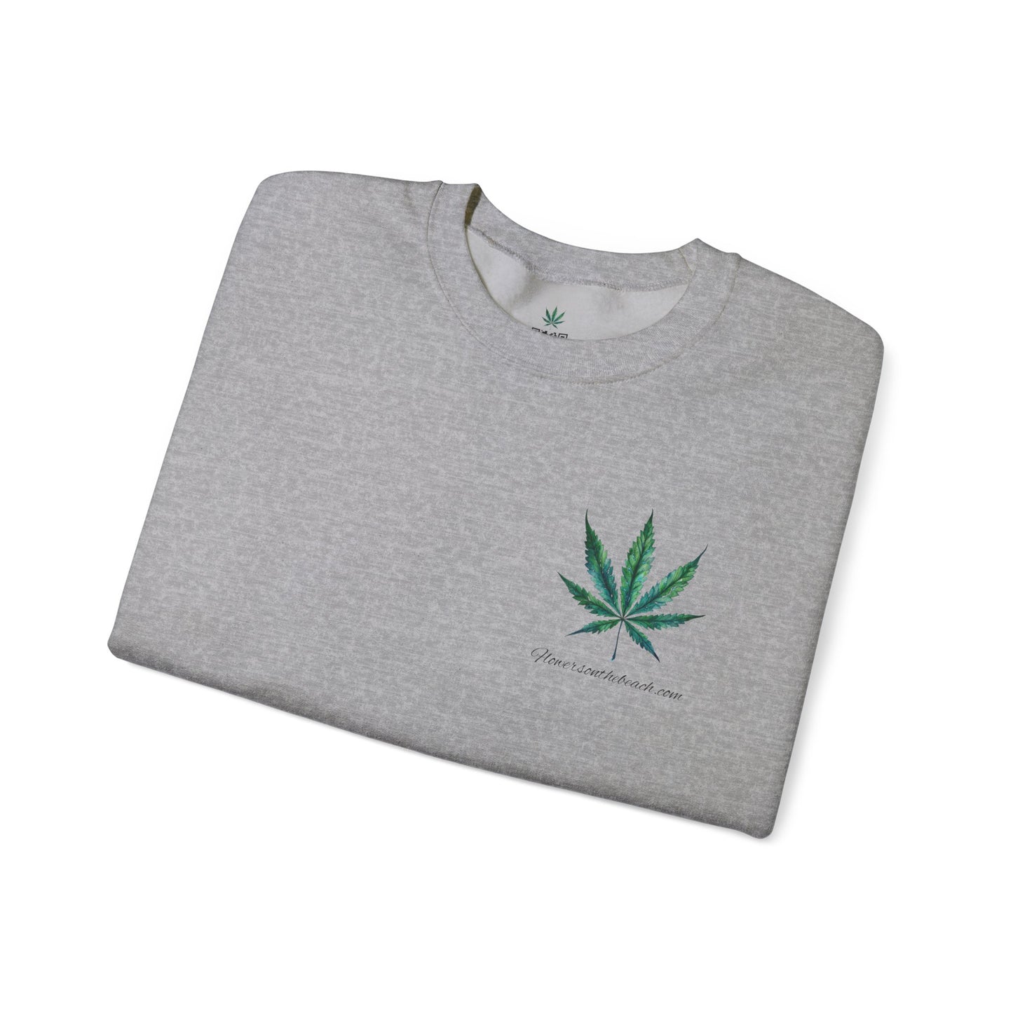 Brand Crewneck, Flowers on the Beach, Stoner Gift, Weed Lover Gift, 420 Gift, Stoner Christmas Gift, Weed Apparel