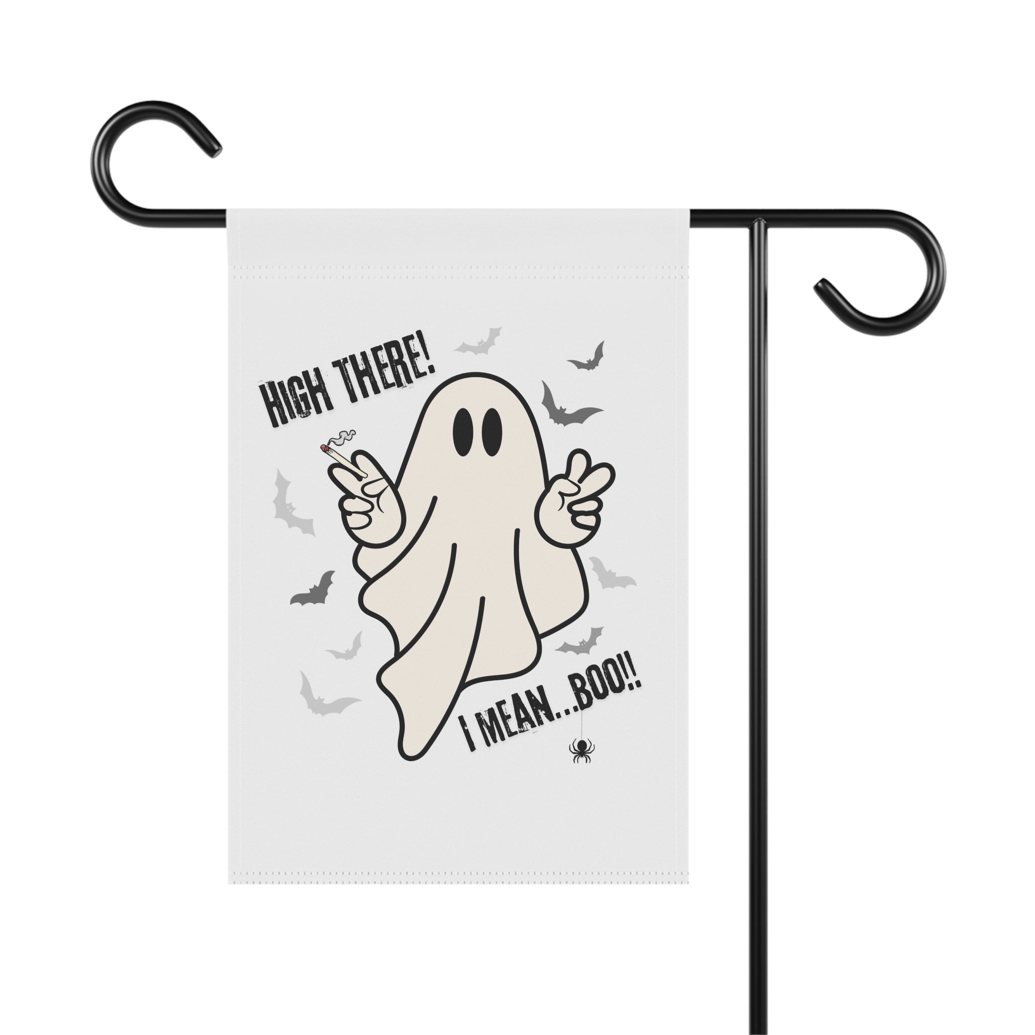 Halloween Pot Smoking Ghost Garden Banner Flag