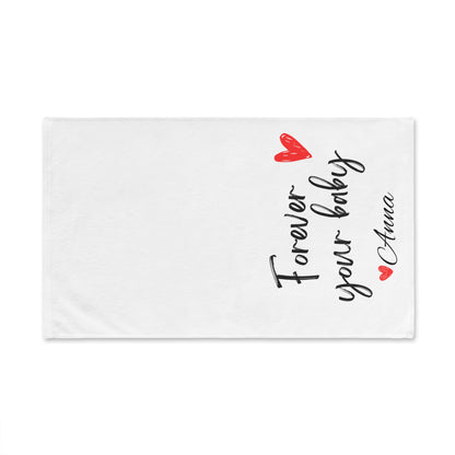 Mom Personalized Hand Towel - Forever Her Baby - Custom Gift, Mother's Day Present, Kitchen Decor, Bathroom Decor, Gift for Her