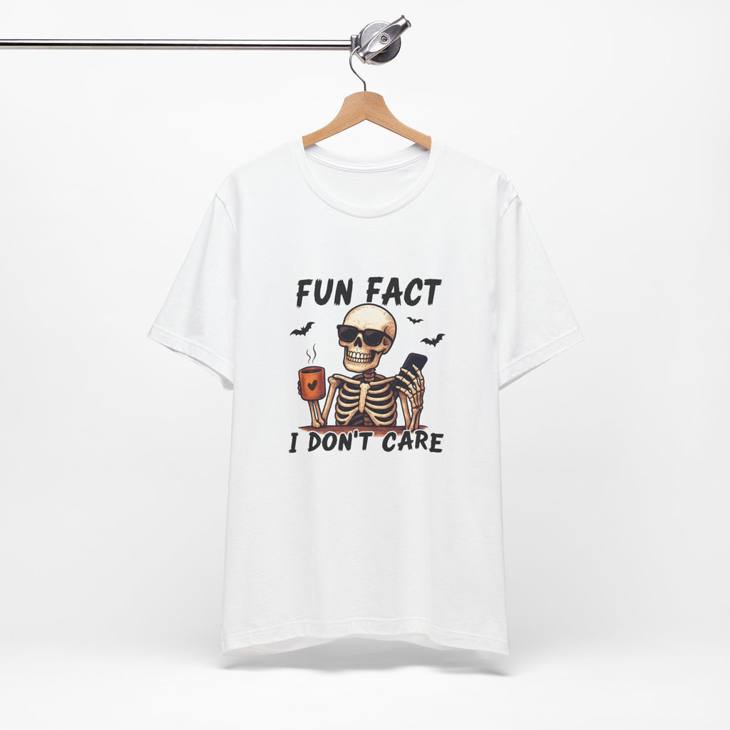 Skeleton 'Fun Fact I Don't Care' Halloween Tee