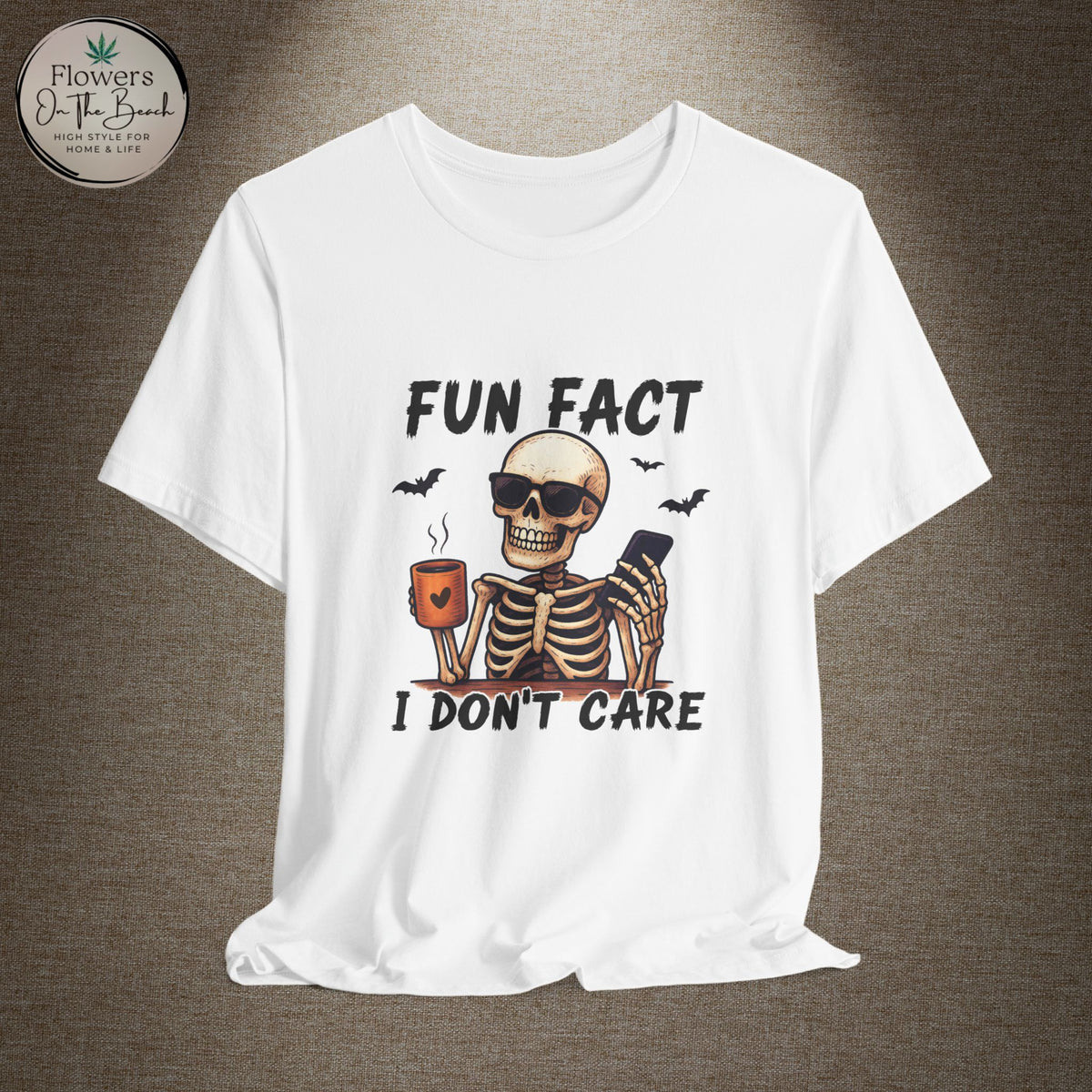 Skeleton 'Fun Fact I Don't Care' Halloween Tee
