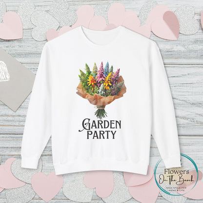 Garden Party Lightweight Crewneck, Stoner Valentines Gift, Floral Stoner Jumper, Marijuana Lover Shirt, 420 Humor Tshirt, Cannabis Humor