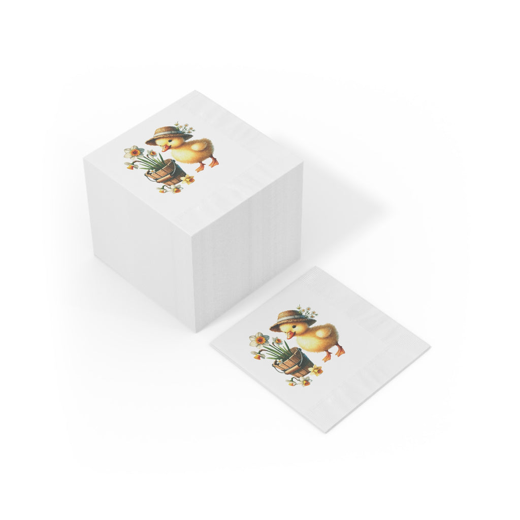 Spring Daffodils & Duck Design Table Napkins