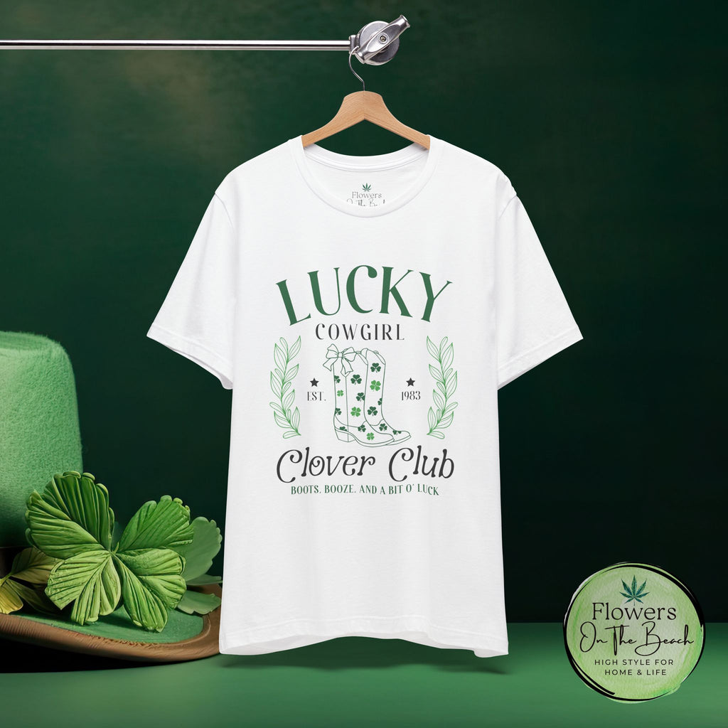 Cowgirl Boots Shamrock Lucky Cowgirl Clover Tee