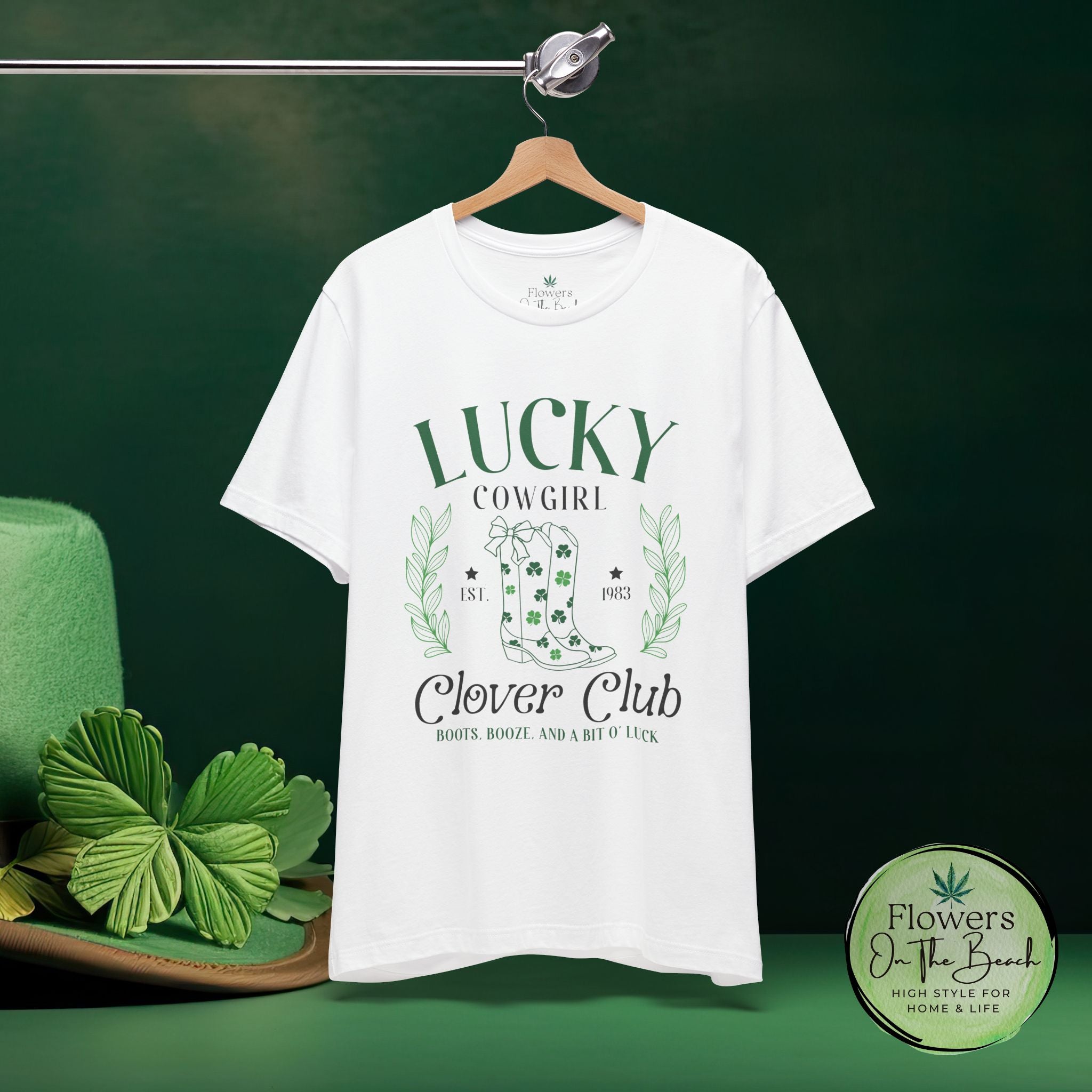 Cowgirl Boots Shamrock Lucky Cowgirl Clover Tee