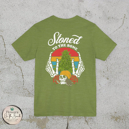 Stoned to the Bone Stoner T-Shirt, Weed Smokers Tee, 420 Holiday Shirt, Unisex Jersey Short Sleeve Tee, Casual Stoner Apparel, Rasta Apparel