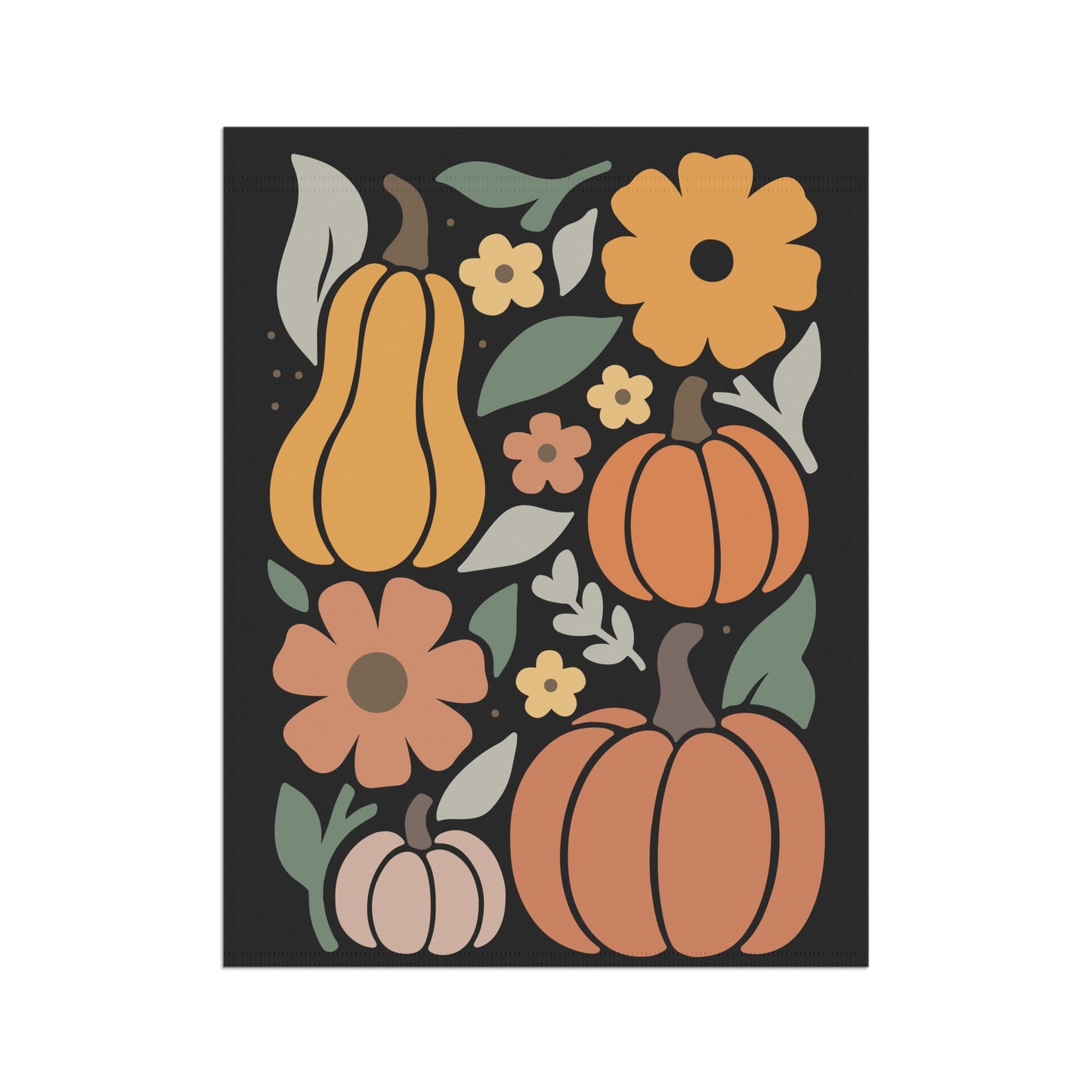Boho Garden Banner, Unique Fall Flag, Boho Pumpkin Design, Garden Hanging Flag,  Cute Fall Garden Flag, Boho Halloween, Boho Fall Decor