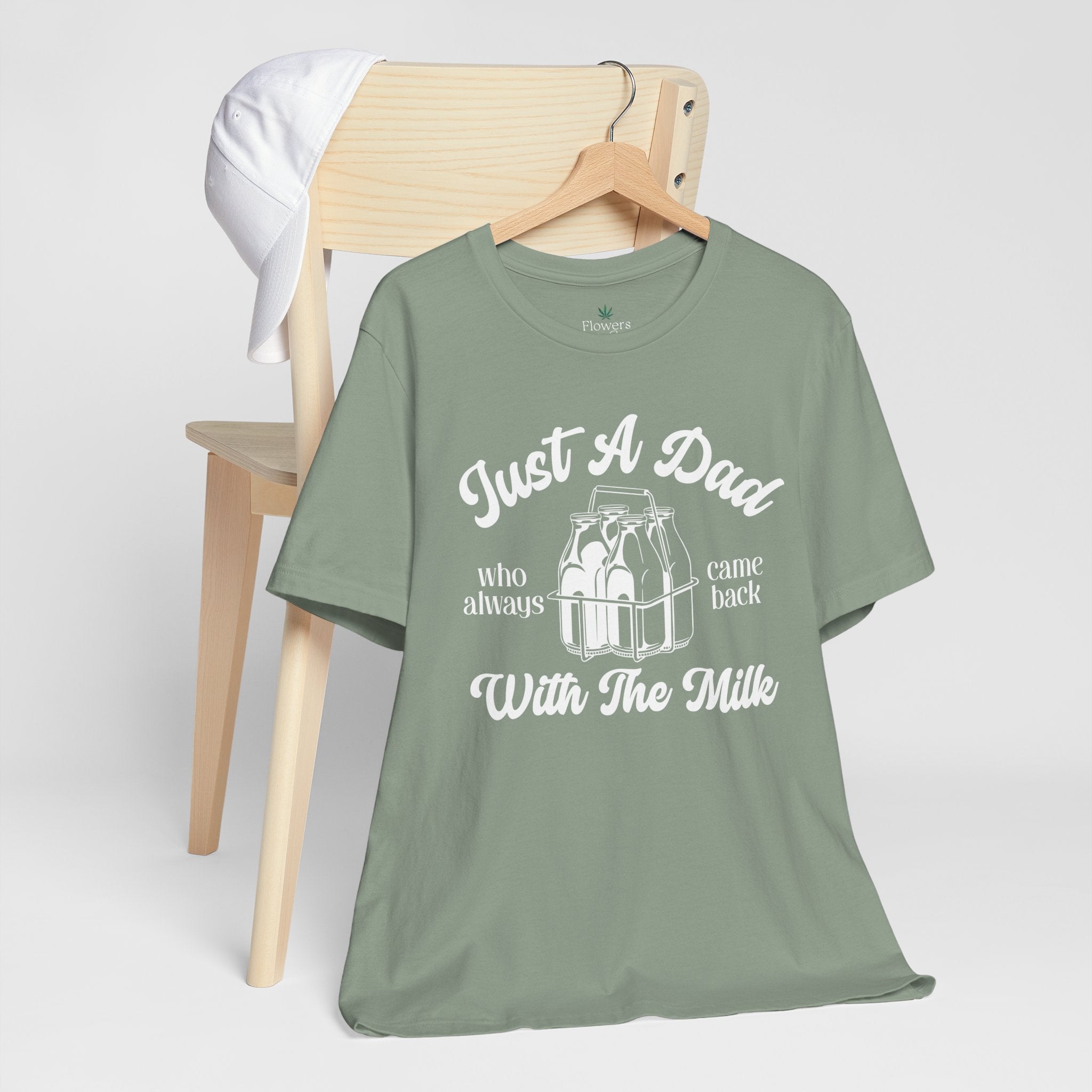 Just A Dad Who Came Back With Milk - Retro Vibe Dad Tee