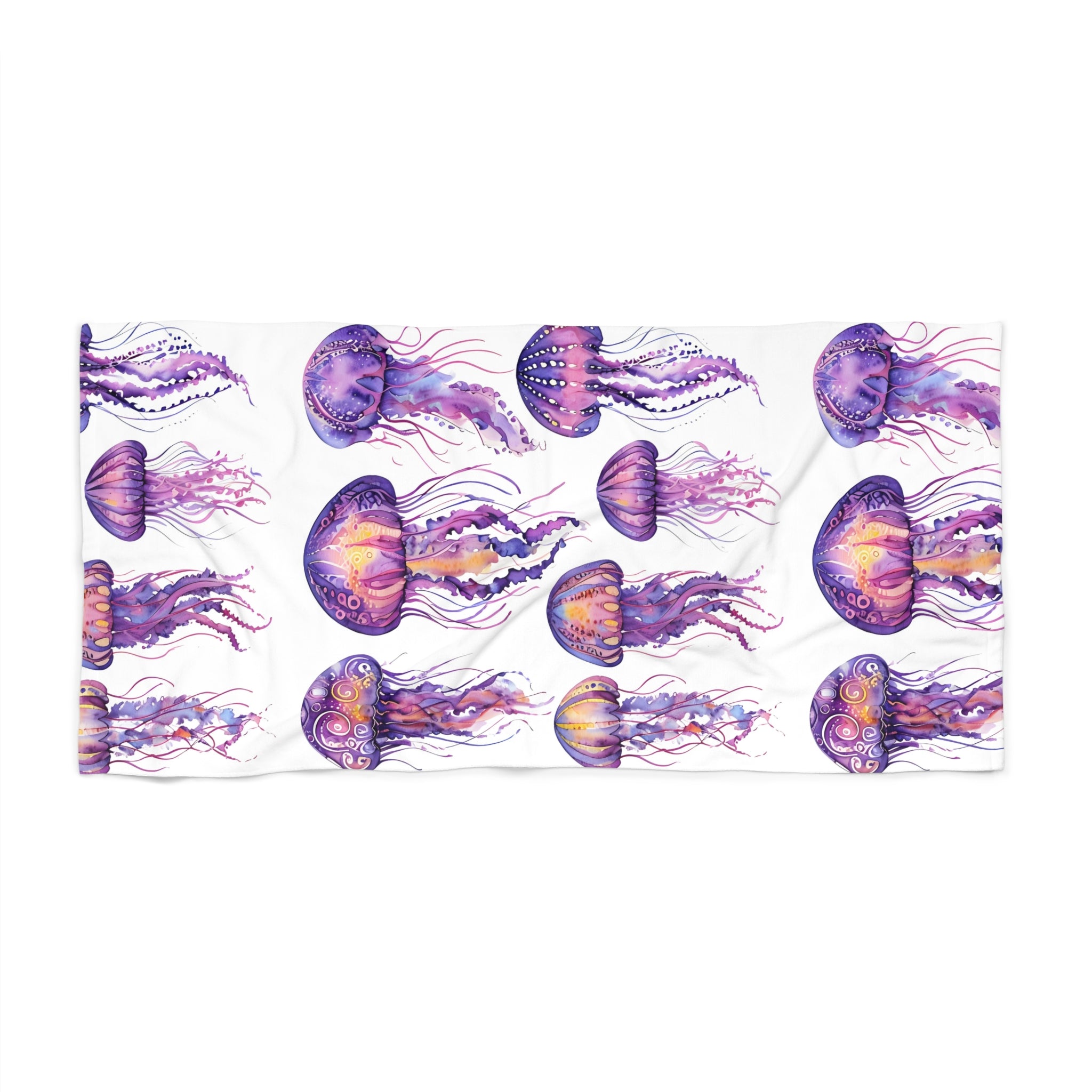 Purple Jellyfish Beach Towel, Ocean Inspired Towel, Sea Creature Design, Summer Beach Blanket, Coastal Home Decor, Beach Lover Gift