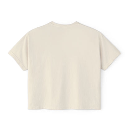 Beachy Women's Boxy Tee, Crop Tshirt, Beach Theme Shirt, Summer Vibes Top, Vacation Apparel