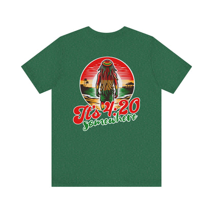 Rasta T-Shirt, Weed Smokers Tee, 420 Shirt, Unisex Jersey Short Sleeve Tee, Casual Stoner Apparel, 420 Somewhere, Rasta Holiday T-shirt