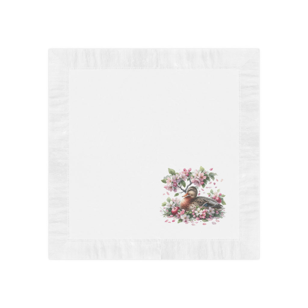 Spring Duck Table Napkins, Pink Spring Flowers & Duck, Spring Table Decor, Home Decor, Floral Design, Duck Lover Gift, Spring Gift for Her