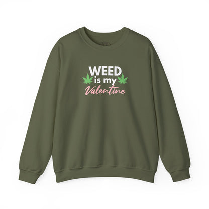 Valentine's Day Weed Long Sleeve Sweatshirt, Unisex Shirt Gift, Weed Lover Clothing, Funny Valentine Apparel, Cannabis Crewneck Jumper,