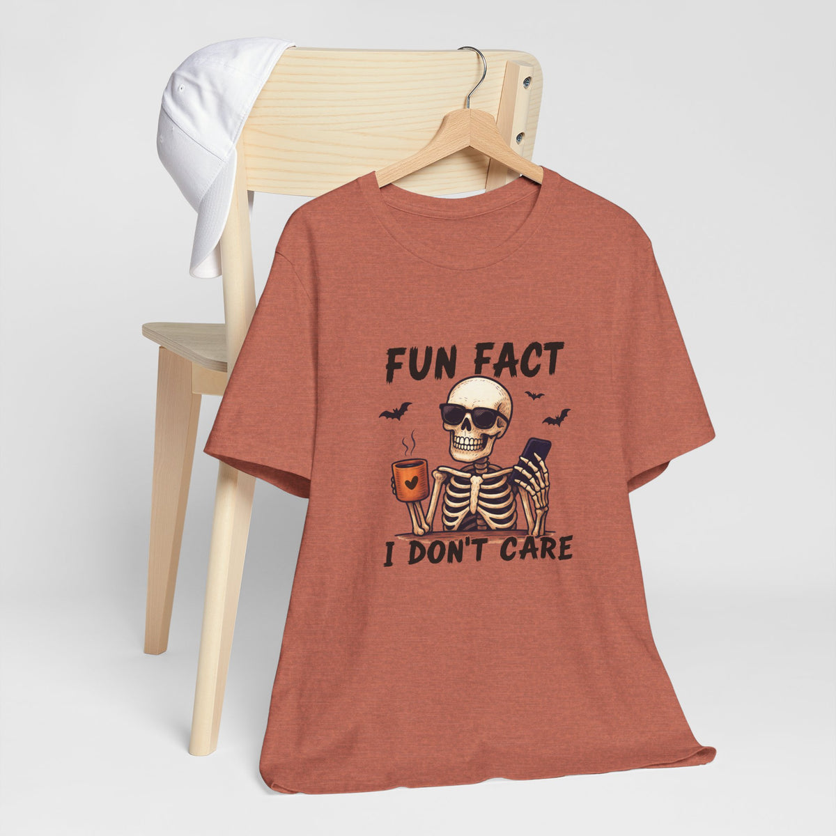 Skeleton 'Fun Fact I Don't Care' Halloween Tee