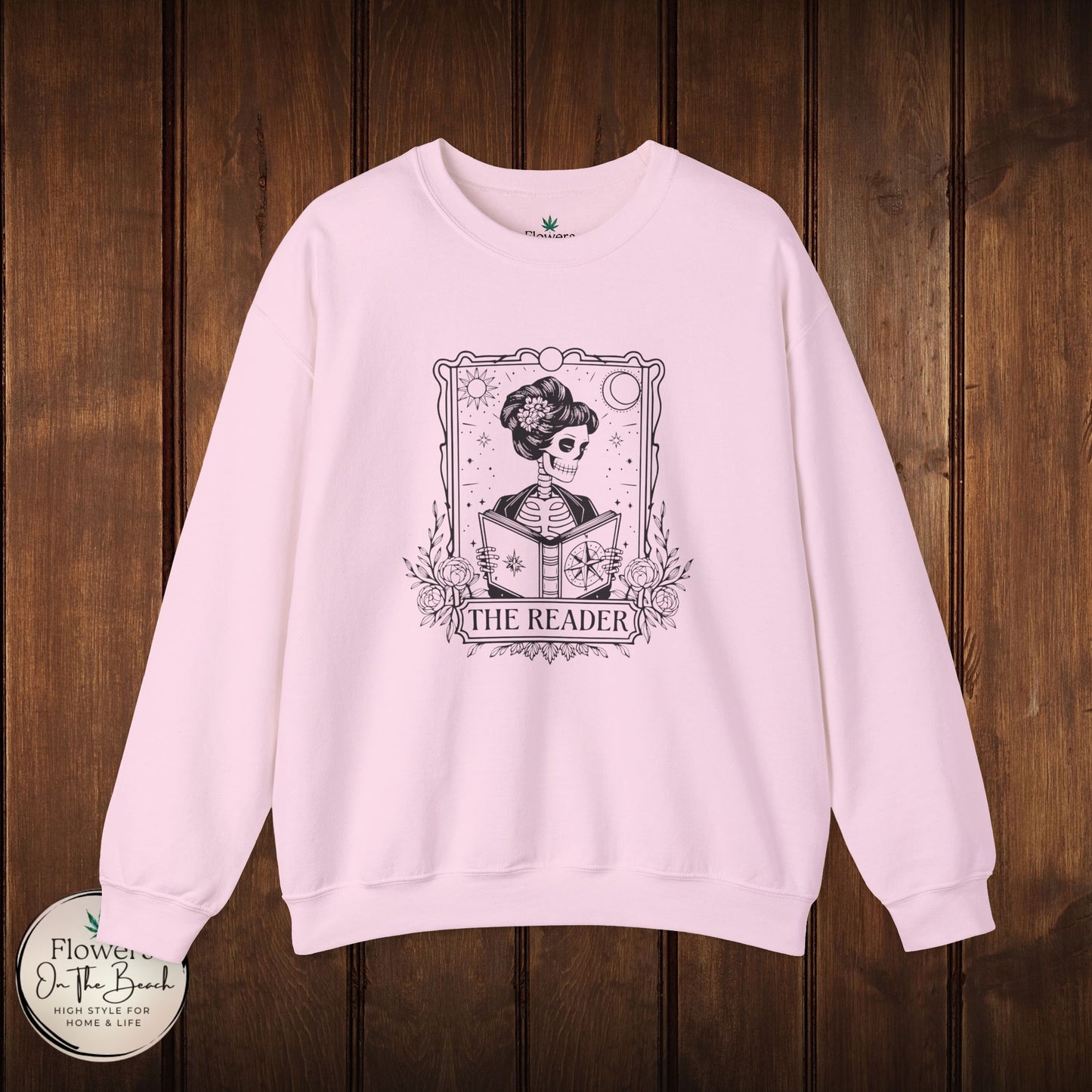 Tarot Card Skeleton Sweatshirt, The Reader Graphic Design, Gift for Tarot Lovers, Skeleton Clothing, Gothic Sweatshirt, Book Lover Apparel
