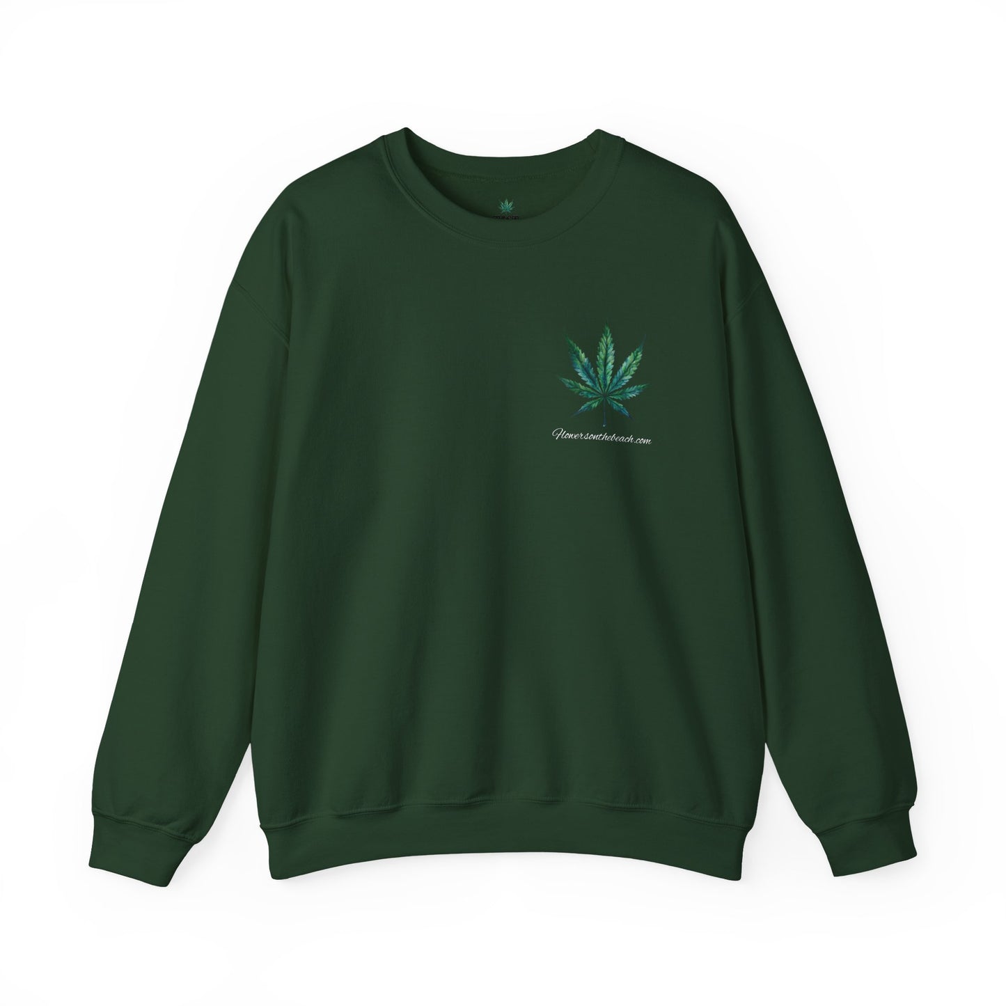 Brand Crewneck, Flowers on the Beach, Stoner Gift, Weed Lover Gift, 420 Gift, Stoner Christmas Gift, Weed Apparel
