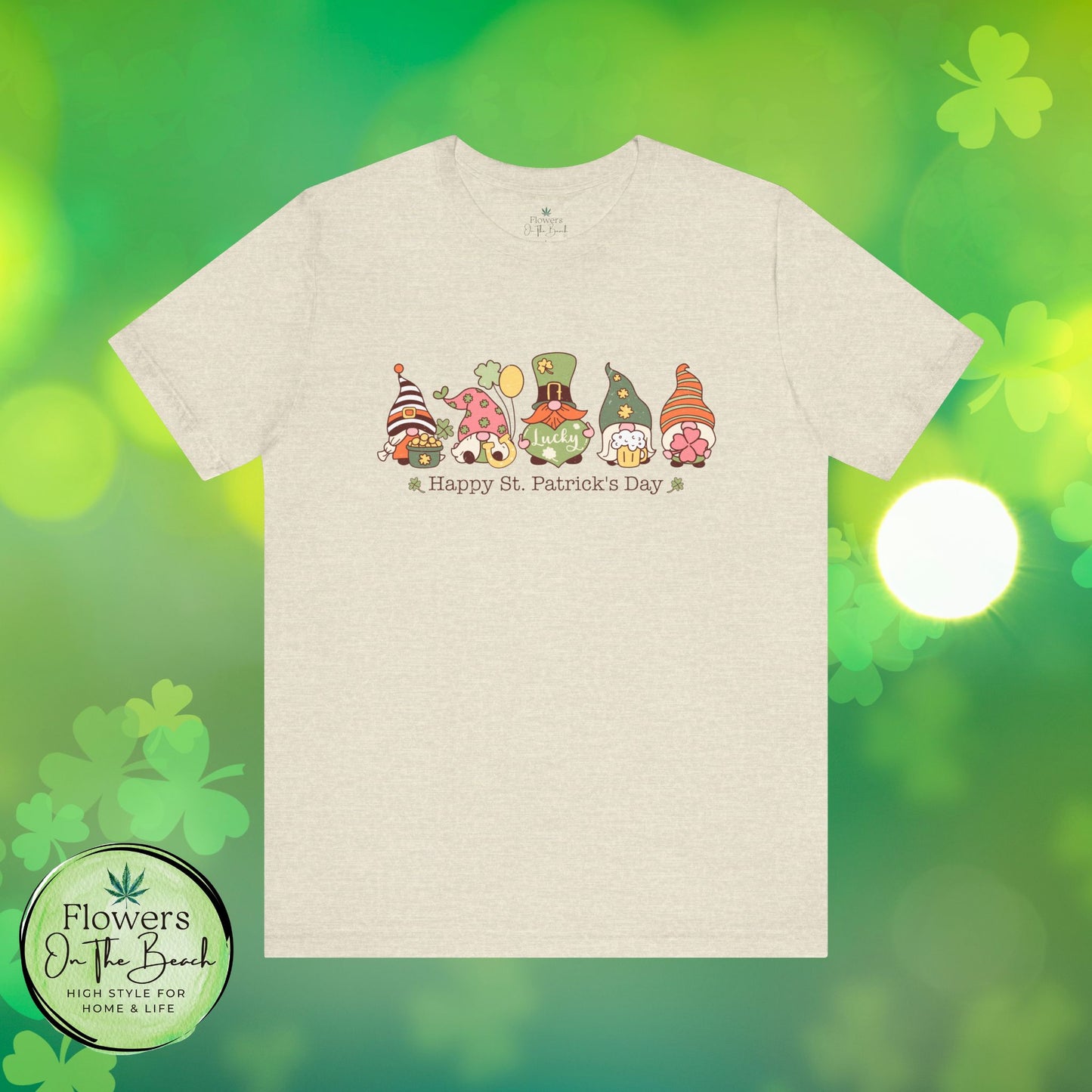 St Patrick's Day Tee, Gnomes Shirt, Happy St Patricks Day T-Shirt, Unisex Jersey, Holiday Gift, Green Clover Top