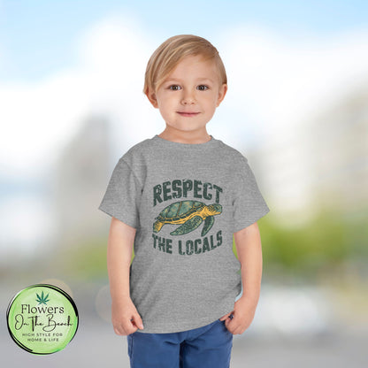 Toddler Short Sleeve Tee "Respect the Locals" - Ocean Lover Style, Summer Wear, Gift for Kids, Eco-Friendly Tee, Marine Life Tee,