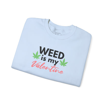 Valentine's Day Weed Long Sleeve Sweatshirt, Unisex Shirt Gift, Weed Lover Clothing, Funny Valentine Apparel, Cannabis Crewneck Jumper,