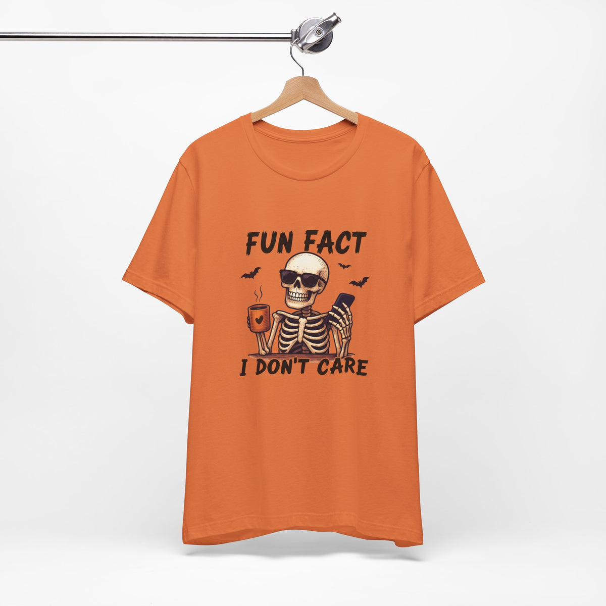 Skeleton 'Fun Fact I Don't Care' Halloween Tee