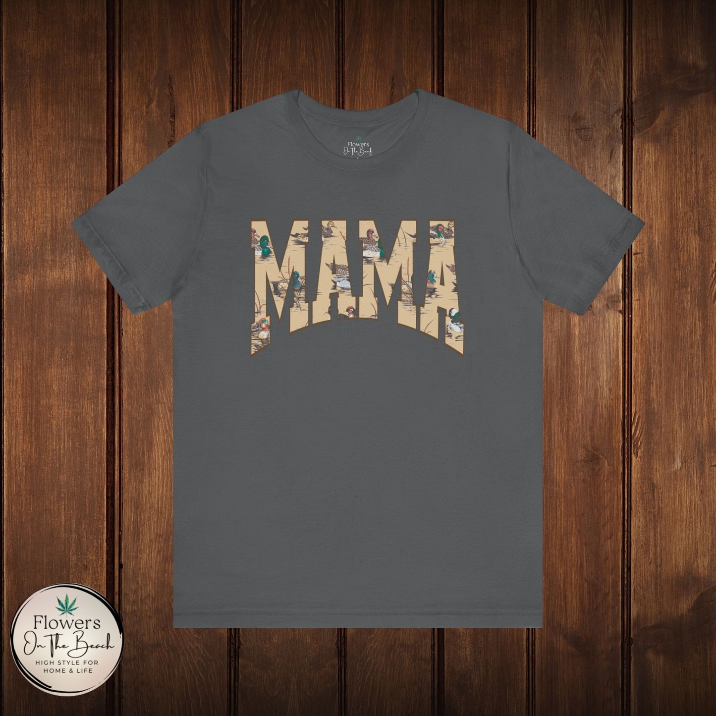 Mama Varsity Letters Duck Tee, Personalized Mama Tee, Mallard Duck Theme Shirt, Country Mama Apparel, Gift for Mom, Wildlife Lover Shirt