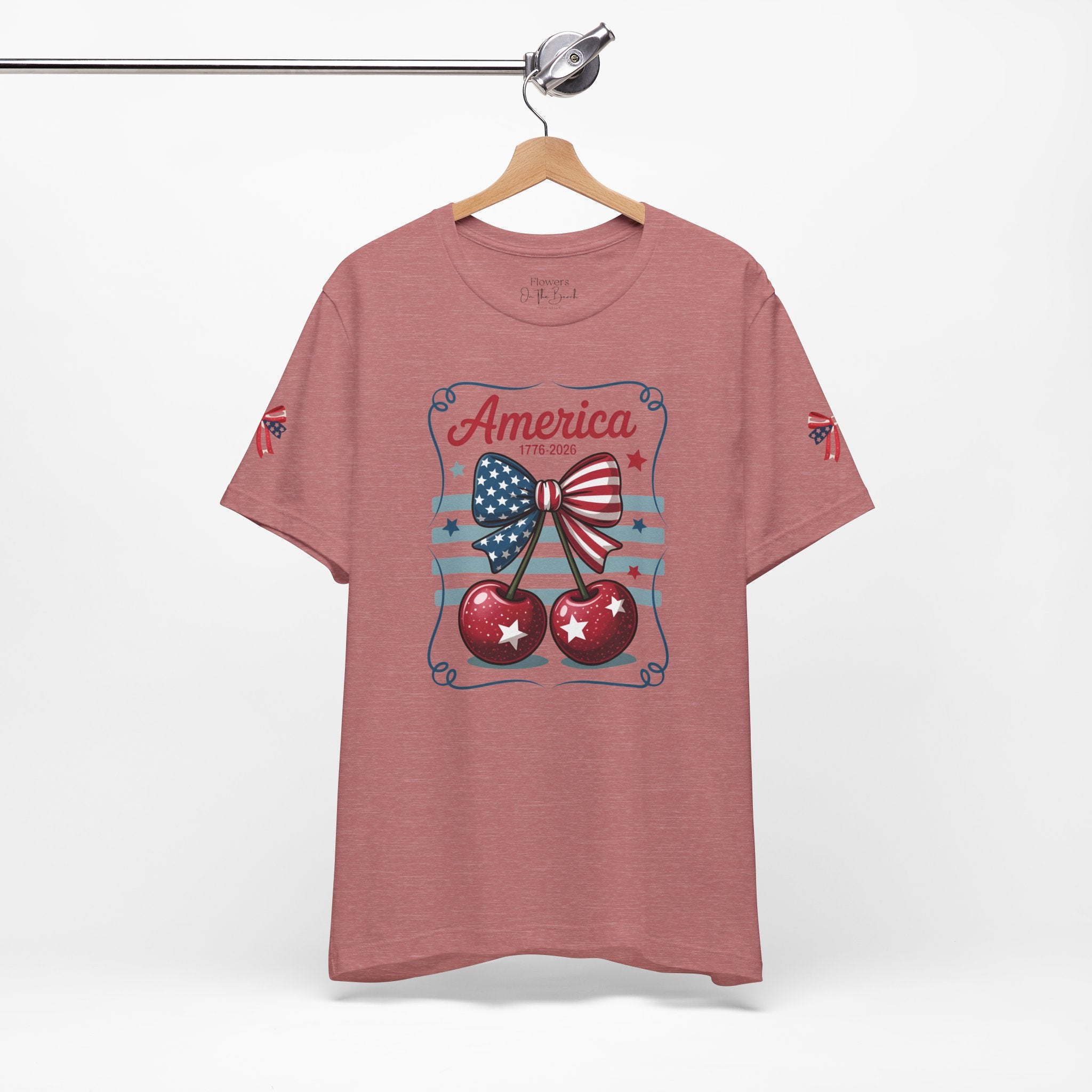 Patriotic 250th Cherries & Bows Tee — America's 250th Anniversary T-Shirt