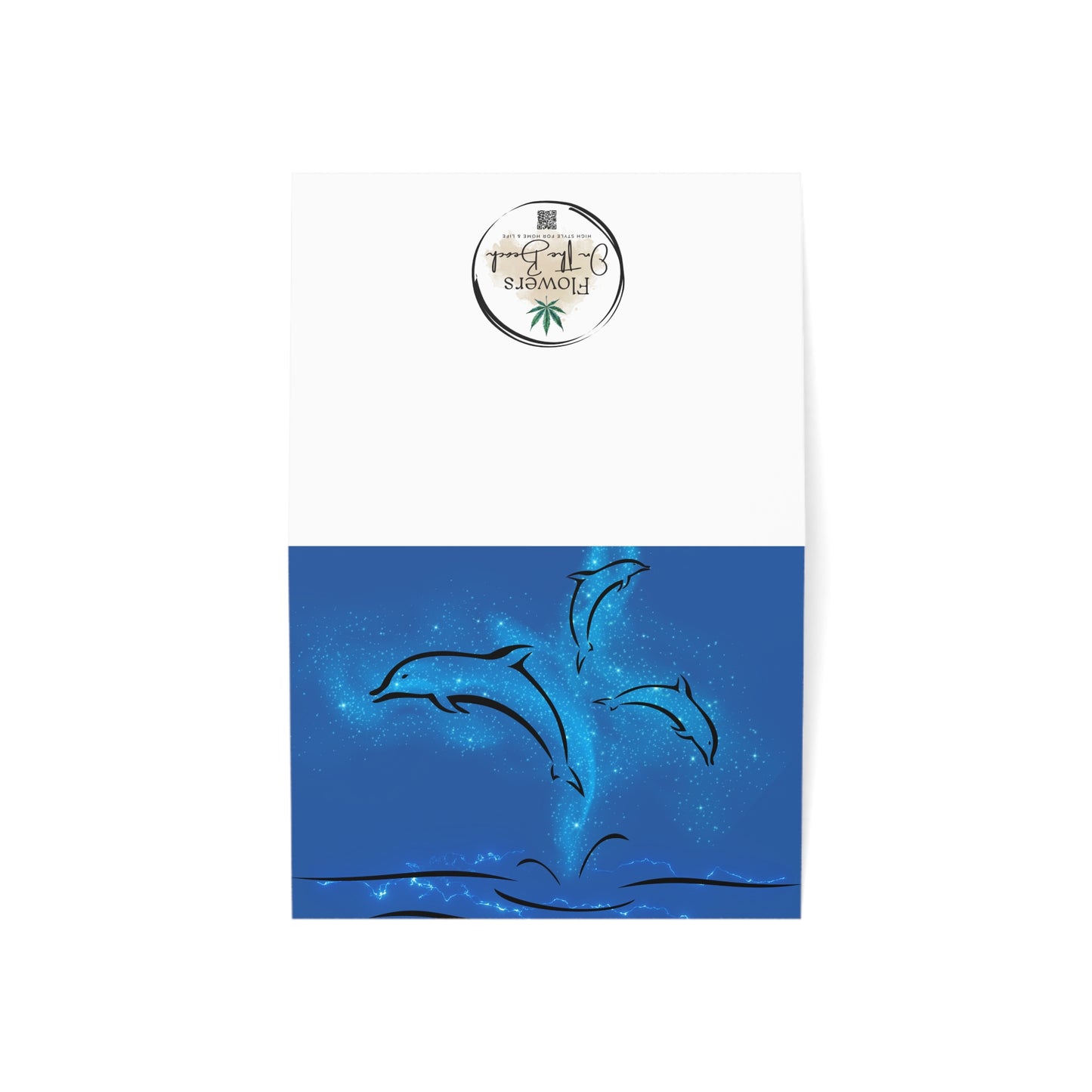 Elegant love note, magical dolphins, ocean lovers romantic card