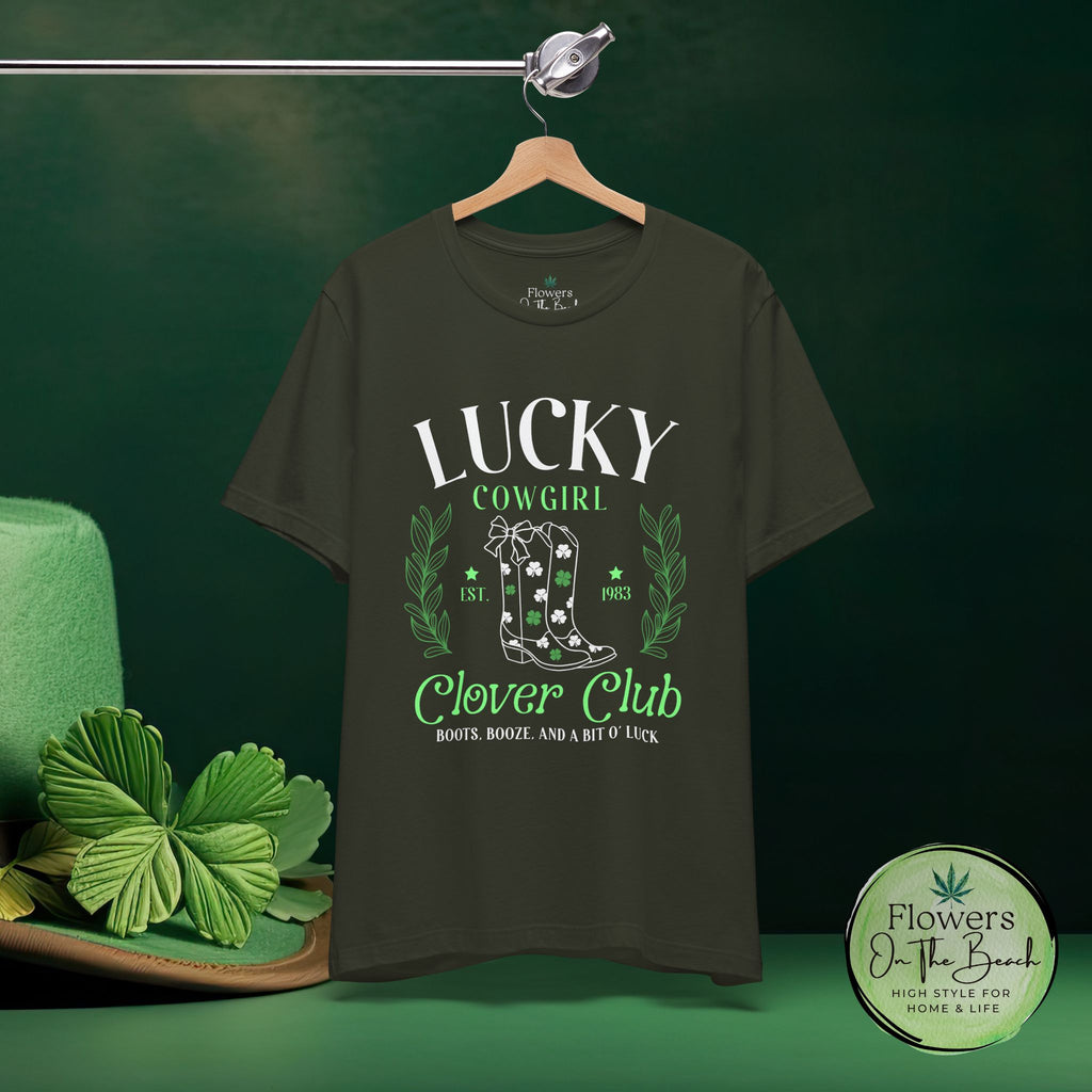 Cowgirl Boots Shamrock Lucky Cowgirl Clover Tee