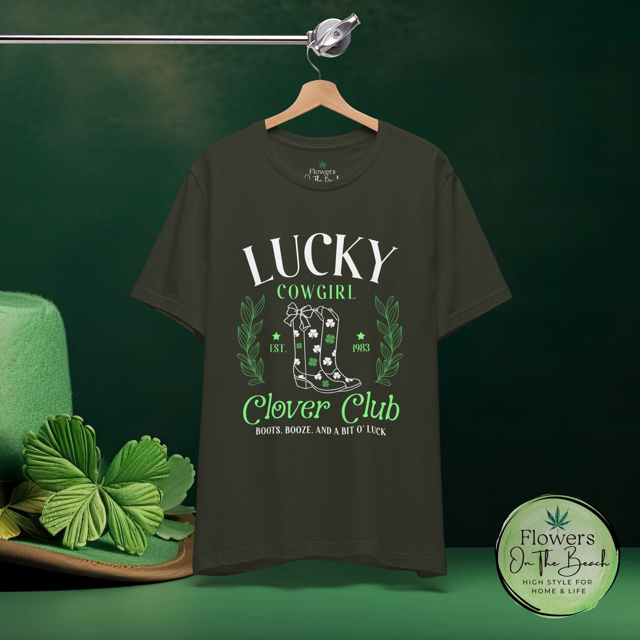 Cowgirl Boots Shamrock Lucky Cowgirl Clover Tee