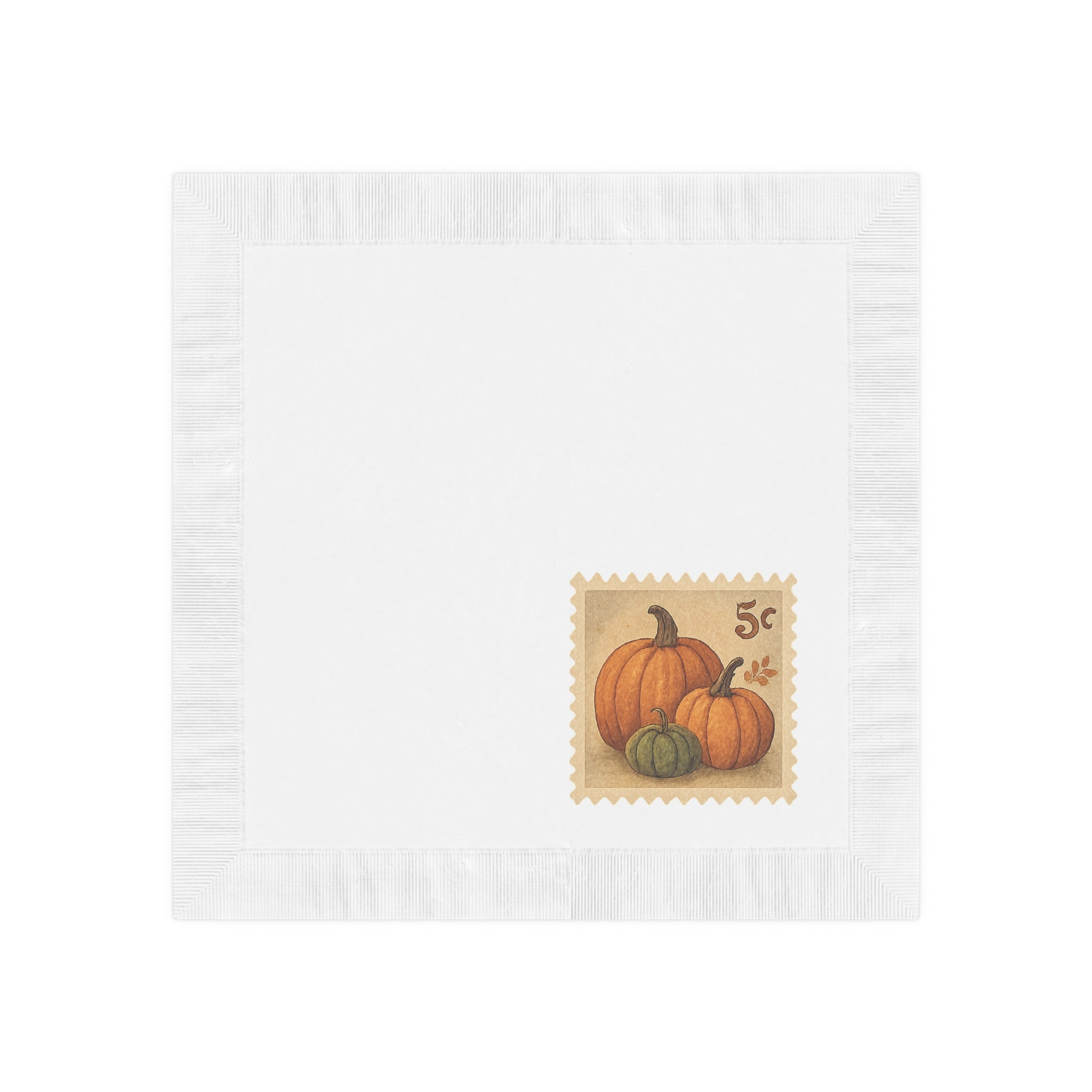 Vintage Fall Pumpkins Postage Stamp Napkins
