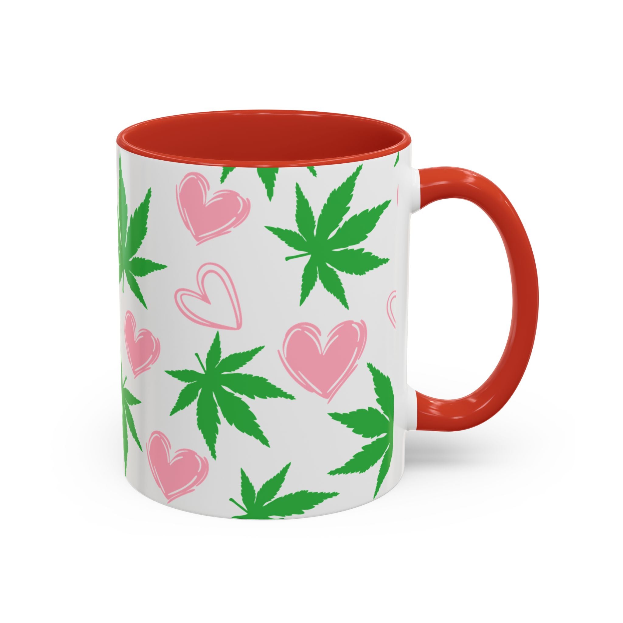 Hearts and Cannabis Ceramic Mug