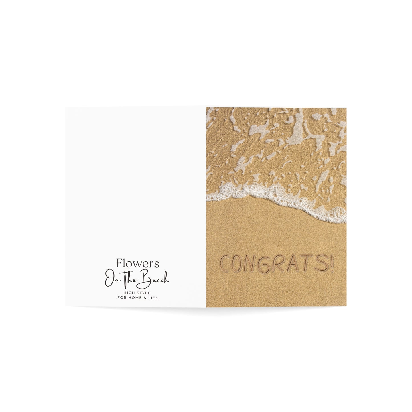 Blank Congrats Cards, Ocean Congratulations Card, Sand Writing Card, Beach Waves Awesome Card, Ocean Theme Note Card