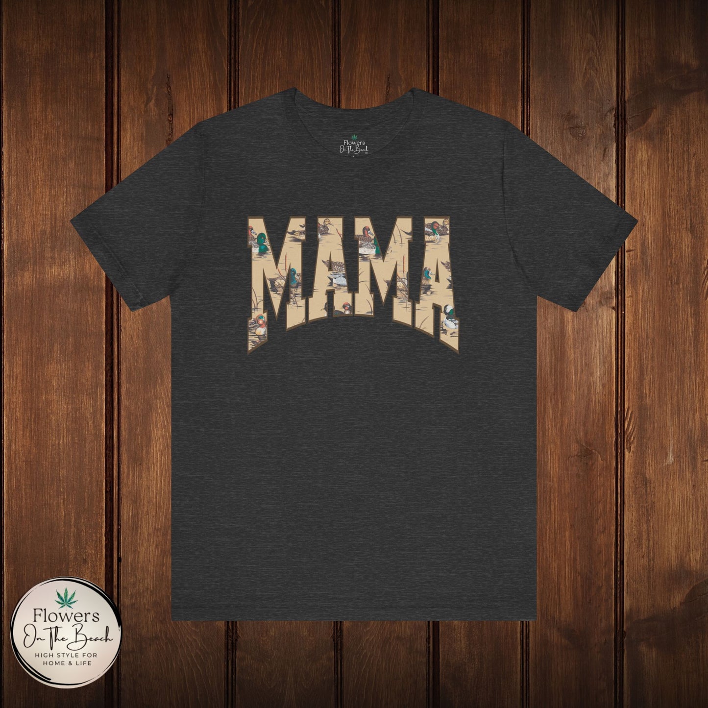 Mama Varsity Letters Duck Tee, Personalized Mama Tee, Mallard Duck Theme Shirt, Country Mama Apparel, Gift for Mom, Wildlife Lover Shirt