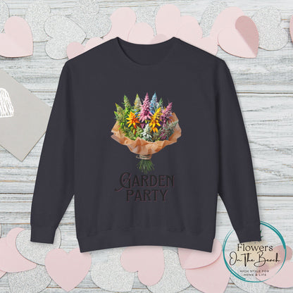 Garden Party Lightweight Crewneck, Stoner Valentines Gift, Floral Stoner Jumper, Marijuana Lover Shirt, 420 Humor Tshirt, Cannabis Humor
