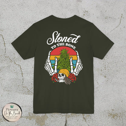 Stoned to the Bone Stoner T-Shirt, Weed Smokers Tee, 420 Holiday Shirt, Unisex Jersey Short Sleeve Tee, Casual Stoner Apparel, Rasta Apparel