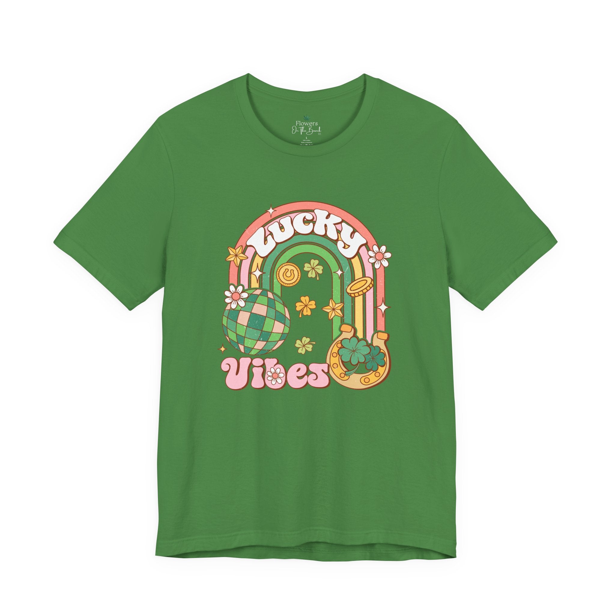 Lucky Vibes Rainbow Pot of Gold Retro Tee