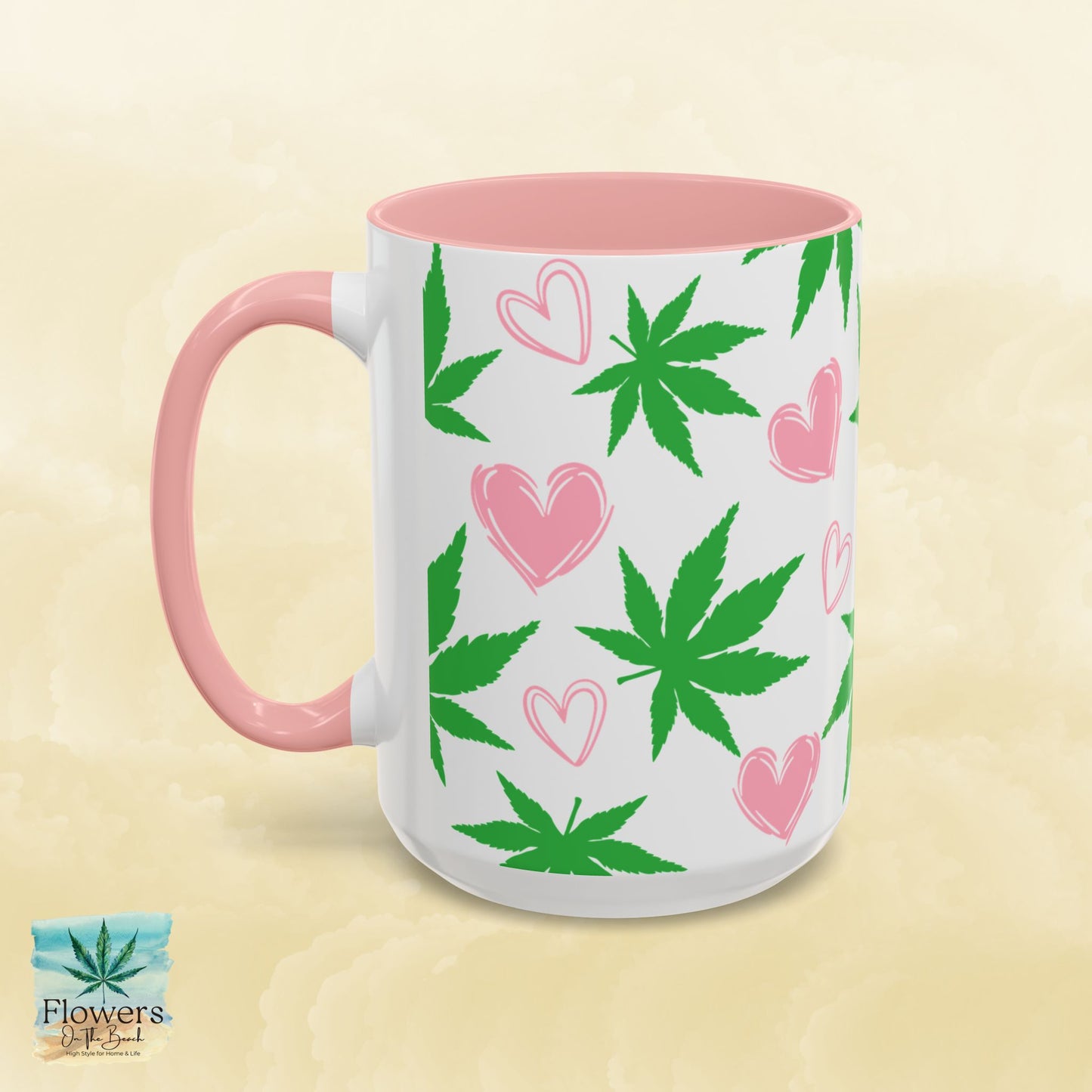 Mug, Simple and Stylish Stoner Valentine's Day Coffee Cup, Romantic Weed Lover Gift, Cannabis Culture 420, 11 or 15oz