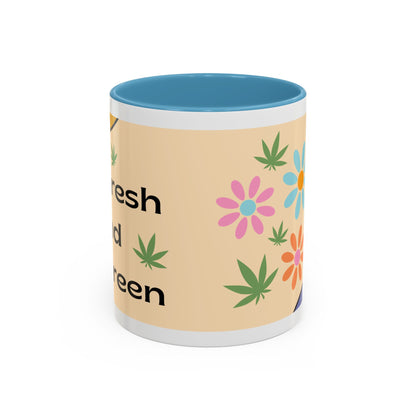 Weed Mug, Stoner Gift Mug, Groovy Stoner Mug, 70s Weed Gift, Groovy Weed Mug, Hippie Gift Mug, Accent Coffee Mug (11, 15oz)