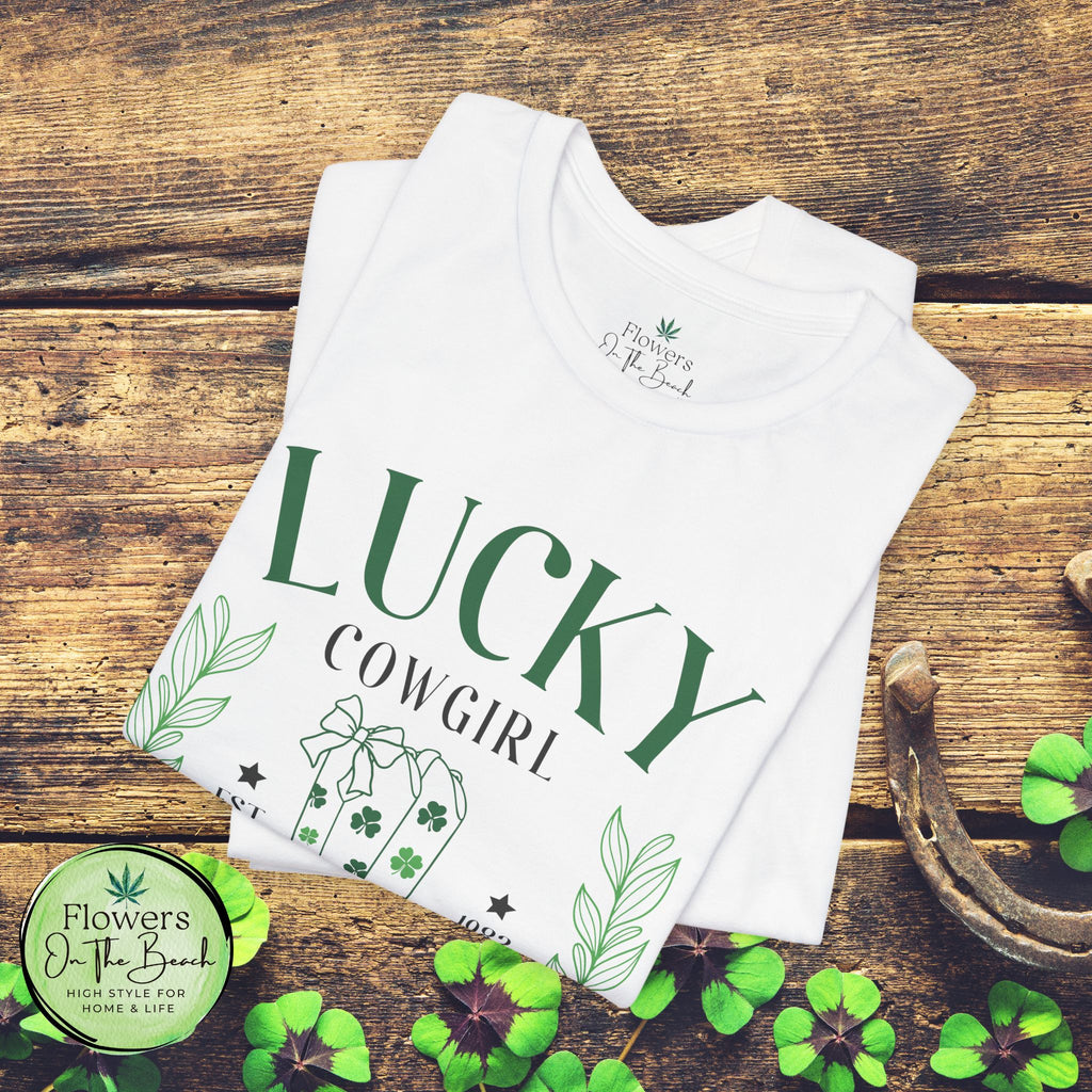 Cowgirl Boots Shamrock Lucky Cowgirl Clover Tee