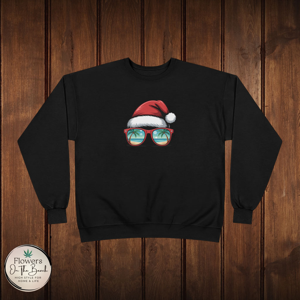 Beach Christmas Santa with Shades Sweatshirt