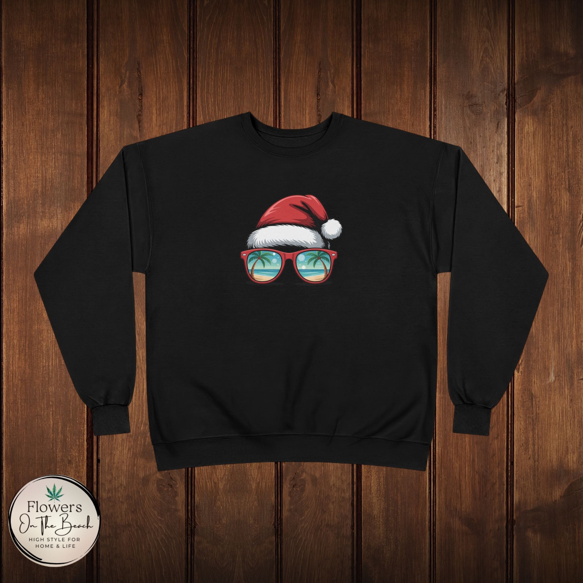 Beach Christmas Santa with Shades Sweatshirt