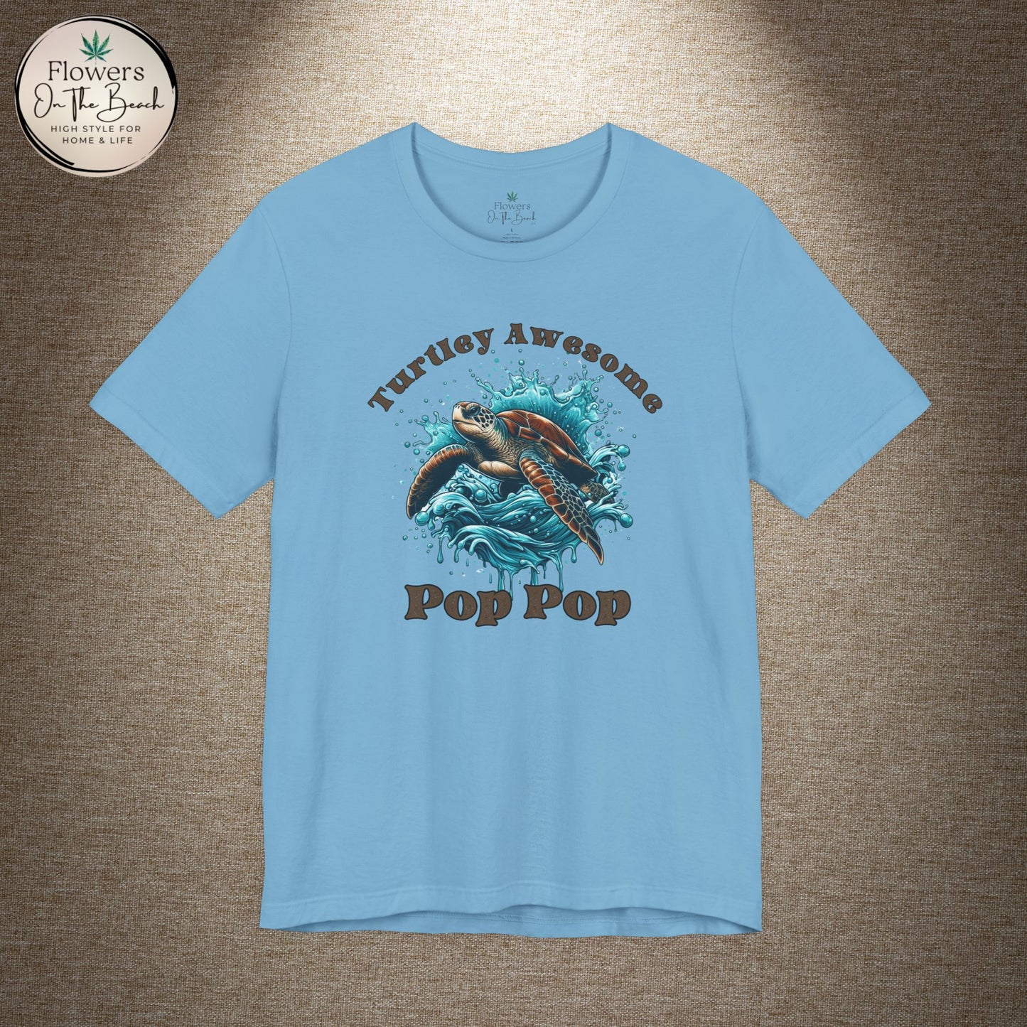 Turtley Awesome Pop Pop T-Shirt, Custom Turtle Family Shirt, Personalized Ocean Theme Tee, Sea Creature Graphic Top, Gift for Grandpa,