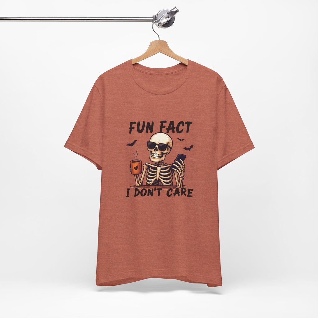 Skeleton 'Fun Fact I Don't Care' Halloween Tee