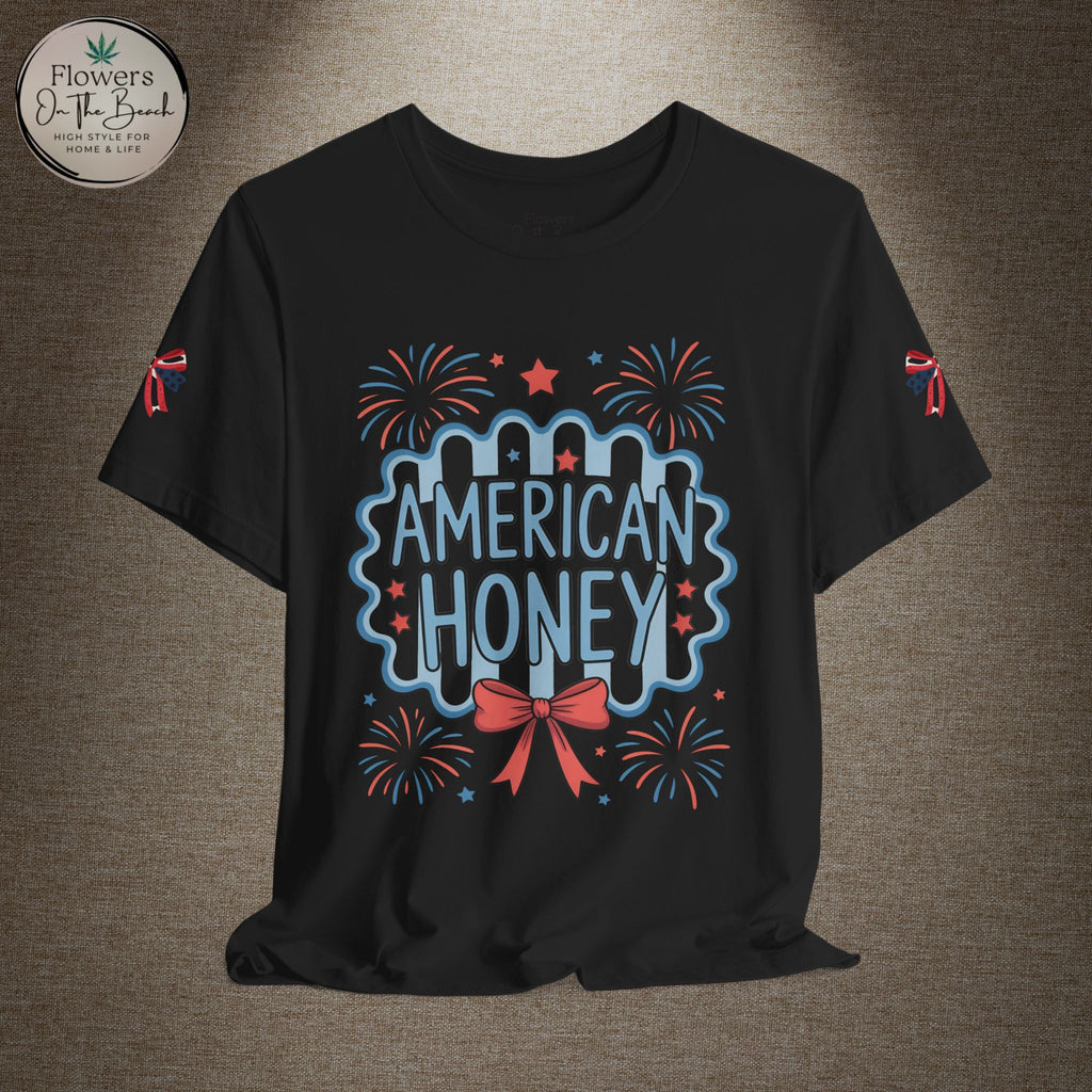 American Honey Fireworks and Bows Tee | Red White Blue Patriotic
