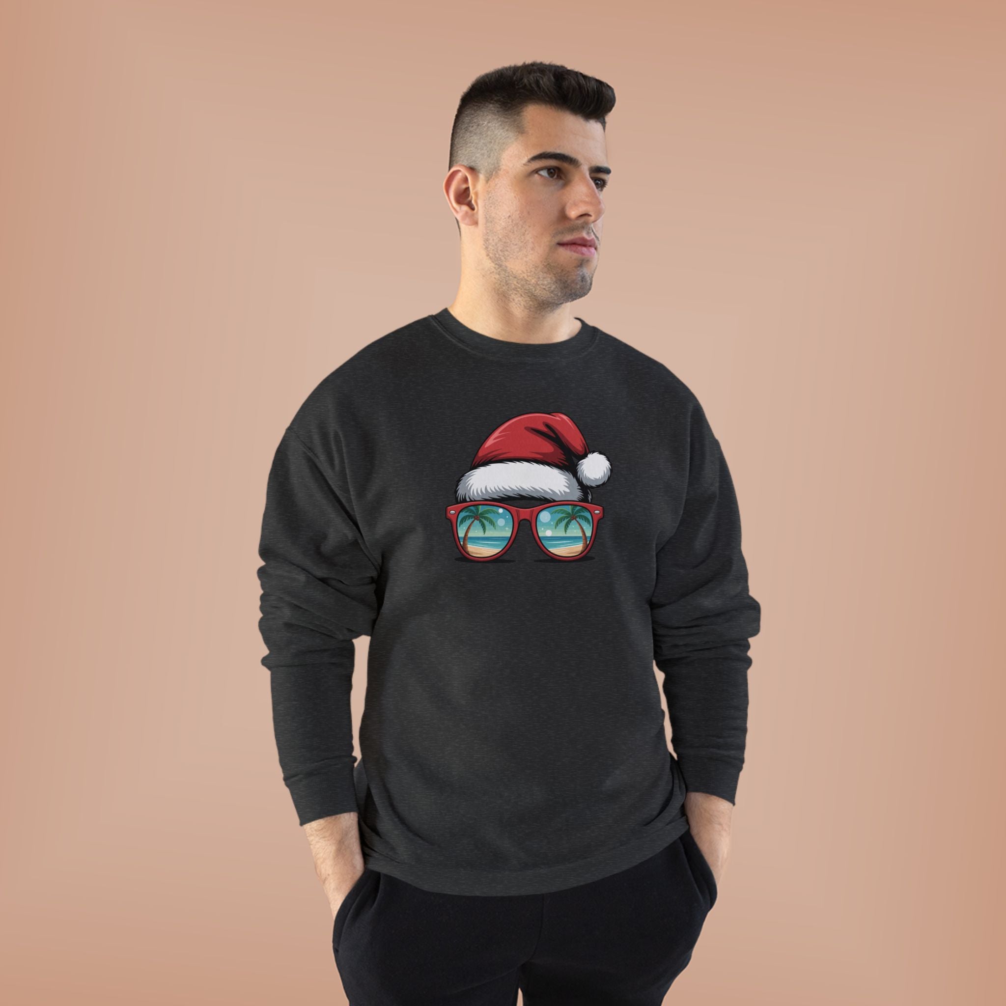 Beach Christmas Santa with Shades Sweatshirt