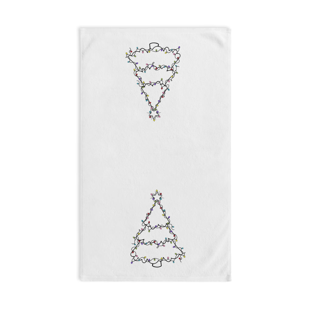 Minimalist Tree with Lights Hand Towel