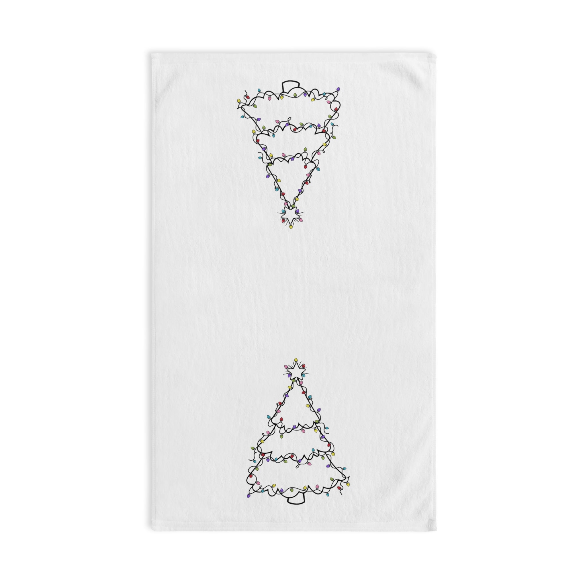Minimalist Tree with Lights Hand Towel